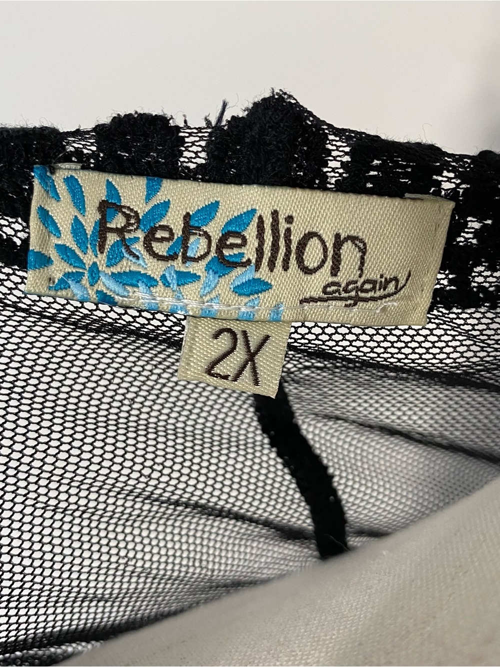 REBELLION AGAIN Embroidered Lace Kimono Duster Top - Picture 6 of 6